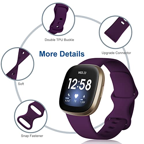 4 bracelets Fitbit Versa 3 et Sense Dirrelo en TPU souple taille L