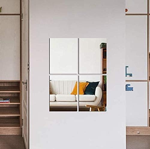 Image of Acrylic Mirror Stickers for Wall (8x8 Inch) | Self Adhesive Flexible Unbreakable Mirror Tiles | Full Length Wall Mirror Panels for Bedroom, Living Room, Bathroom, Gym, Home Decor
