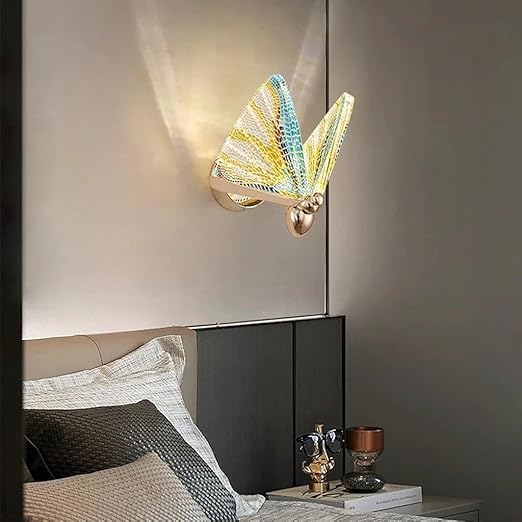 Image of Acrylic Paradise Style Butterfly LED Wall Light for Living Room & Bedroom, Modern Decorative Wall Lamp for Home, Cafe & Restaurant (Rainbow Butterfly WALL)