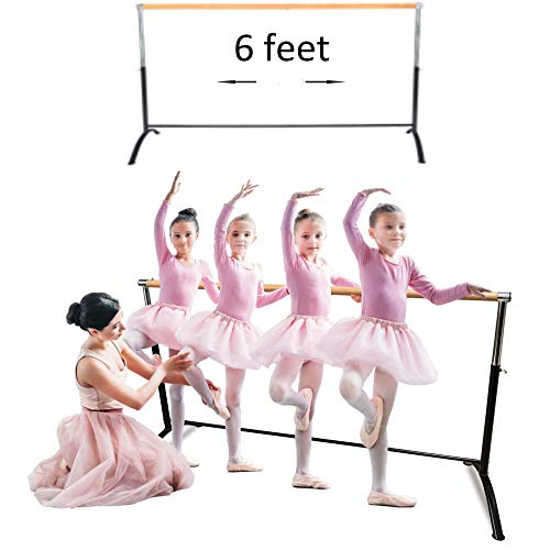 Ballet Barre Portable For Home Or Studio, Freestanding Adjustable 6 Feet Bar For Stretch, Balance, Pilates, Dance Or Active Workouts, Single Bar, Kids And Adults (Curved Single Bar 6Ft) #TOP3
