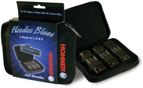 Hohner Hoodoo Blues - Diatonic Harmonica 3 Pack - Key of C,D,G - Case Included