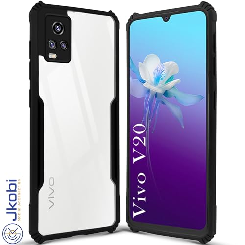 Image of Jkobi Back Cover Case for Vivo V20 (Shockproof with Polycarbonate Clear Panel | Professional Black)