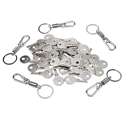 Image of 50X RV Lock Keys CH751 for RV Compartments Campers Cabinet Door Hatch Locks Carts T-Handles Pickup Shells Tool Boxes Trash Laundry Chutes Sprinkler Controllers with 5PCS Keychain