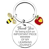 Coolvy Teacher Keychain Teachers Appreciation Gifts for Women Men Thank You Gift for Graduation Christmas Valentines End of Year (Thank you)