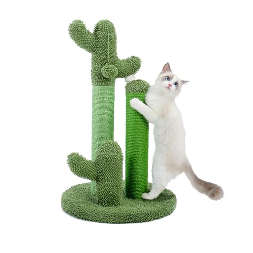 Rascador para gatos con 3 postes y bola colgante miniatura 2