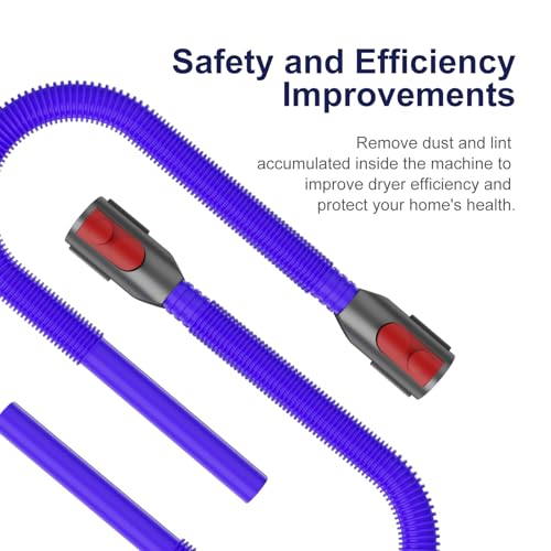 Image of Dryer Lint Vacuum Attachment Compatible with Dyson V15 V12 V11 V10 V8 V7 Gen5 Cordless Vacuum Cleaner, Flexible Dryer Vent Cleaner Kit Lint, The switch lock, so you don't need press the switch tightly