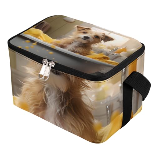 GzLeyigou Lunch Bags for Women Men 9 Cans,Puppy Bath Hot & Cold Food Delivery Bag Insulated Grocery Bag Insulated Lunch Box Dog Cooler Bag for Office Work Picnic Beach