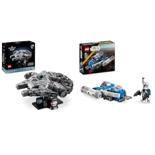 LEGO Star Wars Set del 25º Aniversario del Halcón Milenario 75375 + Microfighter Ala-Y del Capitán Rex 75391, Regalos para hombres, mujeres y fanáticos, niños y niñas, Idea de regalo de fantasía para