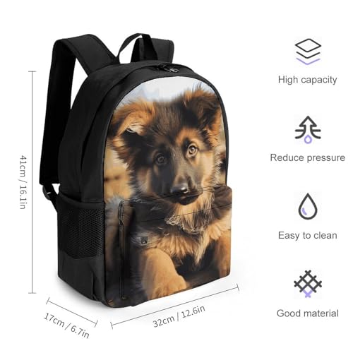 Cute German Shepherd Puppy Backpack Laptop Backpack Lightweight Casual Daypack Hiking Travel Backpack for Men Women, 42x30.5cm, Style2