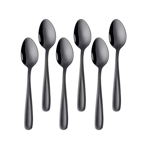 Bisda Bisda Demitasse Espresso-Löffel, 18/10 Mini-Kaffeelöffel, Edelstahl, Teelöffel, 6 Stück, 14 cm (schwarz) Cover
