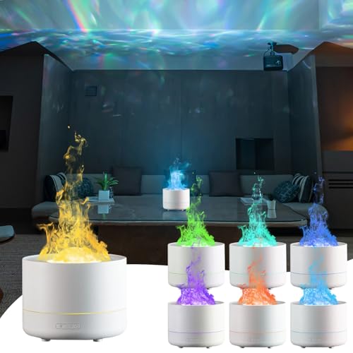 IGUGI 4 in 1 Diffusore di Oli Essenziali,Diffusore Profumo Ambiente con Proiettore LED 7 Colori,Ultrasuoni Diffusore di Aroma,Diffusore di Aromi,Umidificatore Ambiente,spegnimento automatico,200 ml