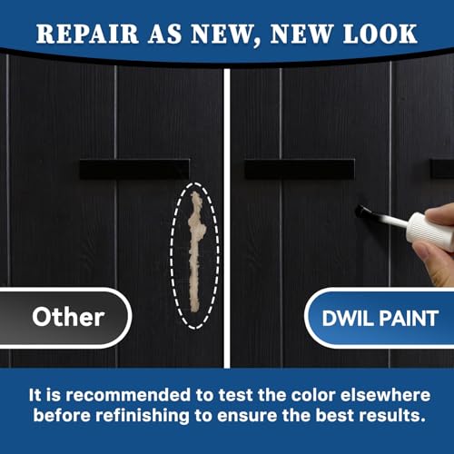Image of DWIL Black Paint for Appliance Touch Up Paint, Multi Surface Scratch Repair for Refrigerator, Enamel, Door, Cabinets, Wood, Microwave, 1.5 Fl Oz(Black)