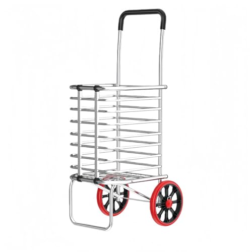 VZX持ち運びが容易な手押し台車、家庭用小型、静音、キャスター付き、軽量で丈夫、荷物を運ぶ、釣り、アウトドア、コンパクト、買い物、組み立てが簡単 (2輪平地PVC-ノーマウント車)