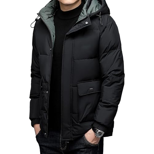 Abrigo de invierno para hombre con capucha desmontable y parka acolchada