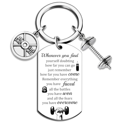 Ikacvb Inspirational Dumbbell Keychain Gym Gifts For Men Women Fitness Workout Gifts For Women Men...