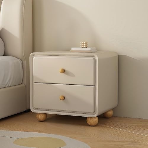 Black Cream Style Nightstand with Spiral Base - Multi-Purpose Bedside Table, Storage Cabinet & Small Dresser for Home, Living Room, Bedroom (40CM)