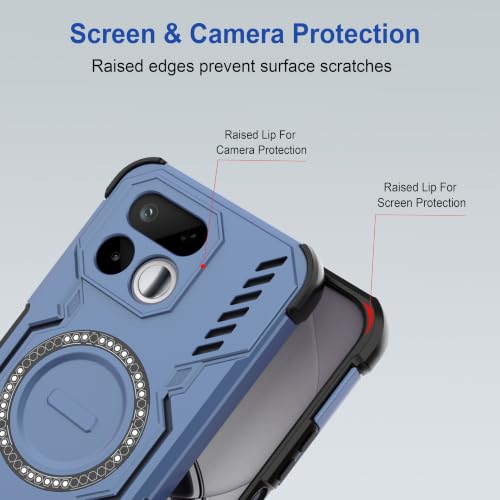Image of Zapcase Back Case Cover for Realme 16T 5G | Magnetic Case with Built-in Metal Ring | Supports MagSafe Charger, Wallet & Car Mount | Shockproof Hybrid PC + TPU | Blue