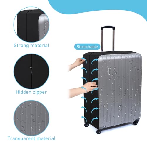 Clear Luggage Cover Protectors Transparent Waterproof Suitcase Cover for Wheeled Suitcase Fit 18-32 Inch Luggage3