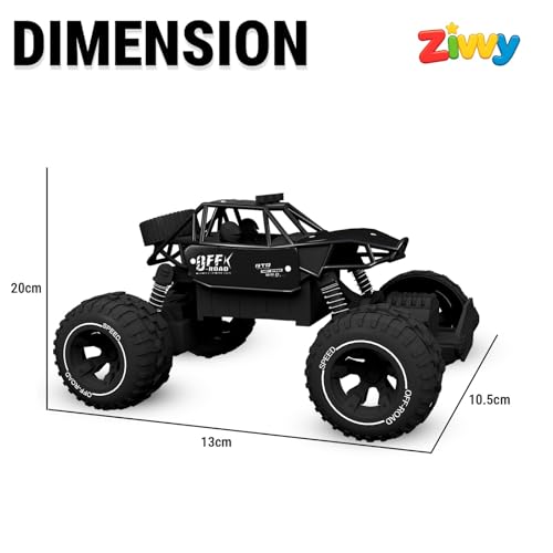 Image of Black RC Car Rock Crawler Remote Control Car with LED Headlight, Rechargeable Battery High Speed Off Road RC Car, Monster Truck Toy Car for Kids & Boys 7-14 Years | Remote Control Car Toy Gift
