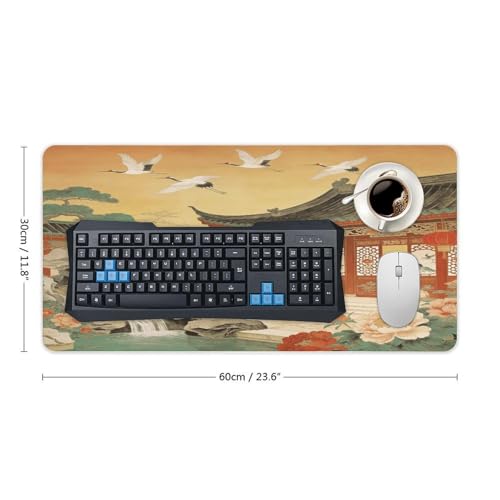 Cranes Dance in The Garden Desk Pad grande impermeable miniatura 2