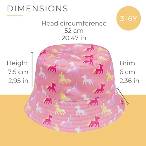 Accsa Kids Sun Hat Cute Unicorn Wide Brim Bucket Hat Sun Protection Fishing Hat Adjustable Summer Beach Play Hat For Girls 3-6 Years thumb #5