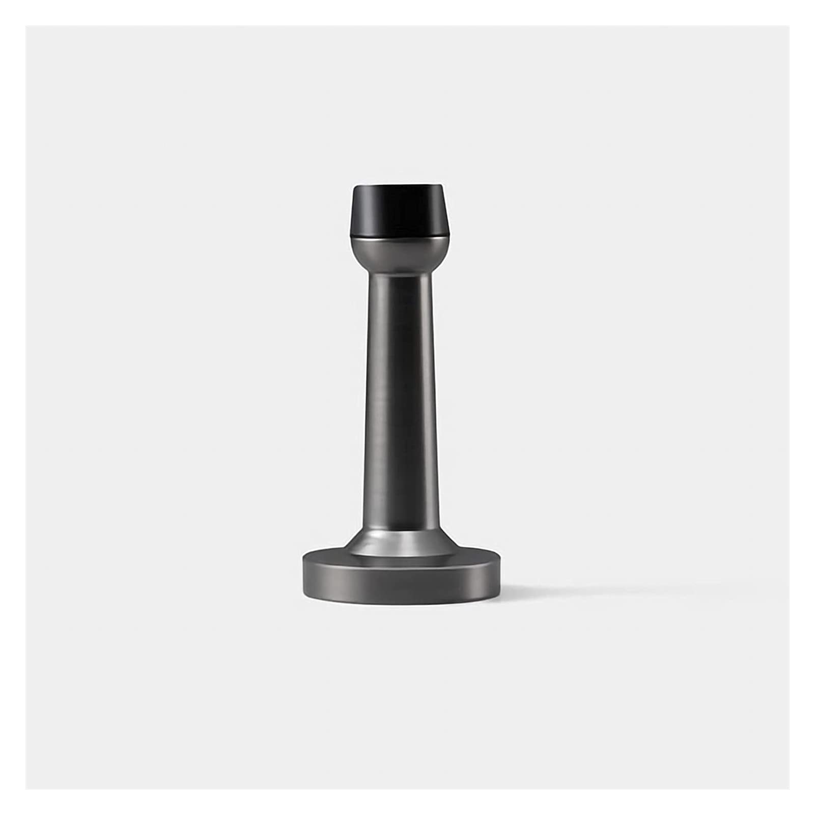 Door Stop， Stainless Steel Doorstops with Sound Dampening Rubber Tip Bumper Stop(Black Nickel)