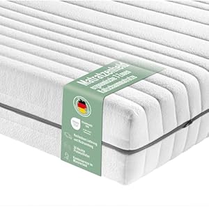 Matratzenheld Wellness Matratze | Ergonomische 7-Zonen Kaltschaummatratze | Härtegrad 5 (H5) ab 120 kg | Öko-Tex Zertifiziert | Höhe 18cm | 90 x 200cm
