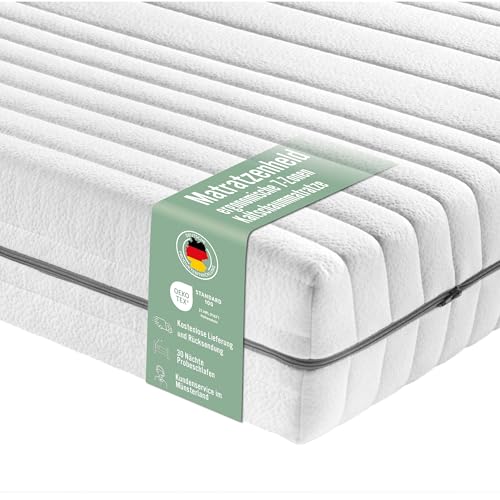 Matratzenheld Wellness Matratze | Ergonomische 7-Zonen Kaltschaummatratze | Härtegrad 5 (H5) ab 120 kg | Öko-Tex Zertifiziert | Höhe 18cm | 90 x 200cm