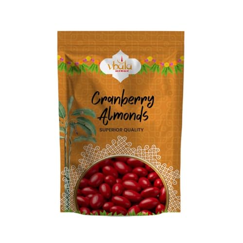 Image of Vbalaa Cranberry Almonds | Juicy Cranberry Coated Almonds | 100% Natural & Pure | No Added Preservatives, Colors & Artificial Flavours | Rich in Nutrition | Ideal for Snacking & Gifting-300gm