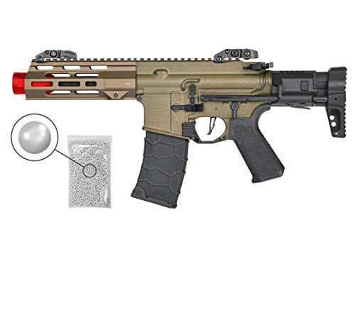 Avalon Calibur II AEG Electric Airsoft Rifle PDW TAN with Wearable4U 1000 6mm BBS Bundle