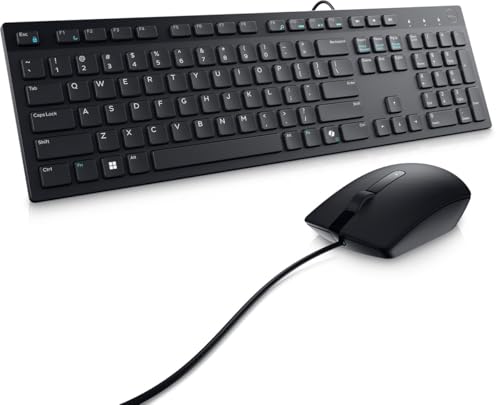 Combo Teclado e Mouse com Fio Dell Km300c, Layout Abnt2, Dpi 1000, Preto
