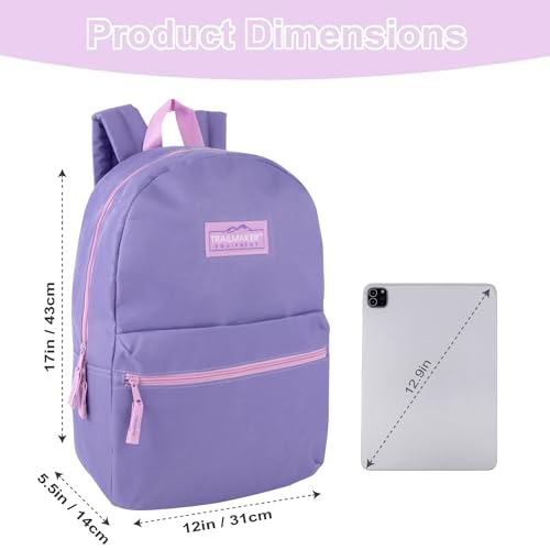 Image of Trail maker Classic 17 inch Backpacks with Adjustable Padded Straps | School Backpacks for Girls, Boys