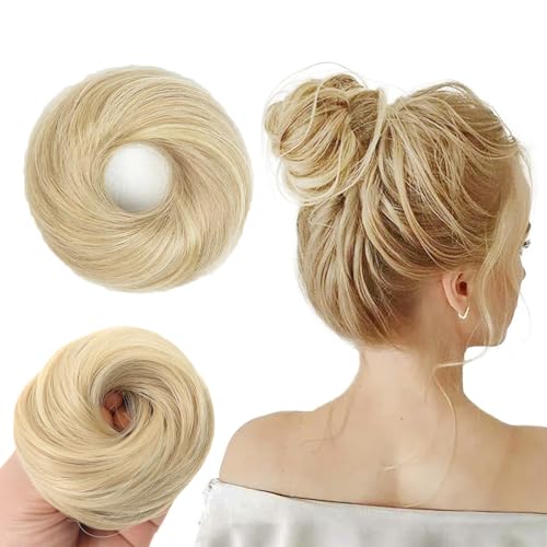 LIUYIDM Chignon Coda di Cavallo Extension per Capelli, Elastico Posticcio per Capelli Chignon Dritto Corto Coda di Cavallo Bun Extension per Donna Ragazze (Rubio decolorado 85H88)