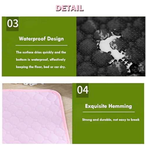 Image of BAMY 2 Pcs Washable Dog Pee Pads Absorbs Urine Pet Training Pads Non-Slip Waterproof Doggie Whelping Pad Reusable Dogs Mat Solid Brown Gray Blue Pink (Pink, M (28x20 inch))