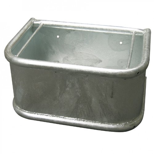 Kerbl Rechtecktrog mit Rundrohren Futtertrog Metalltrog 45x34x24cm 35l Metall feuerverzinkt Pferde Rinder mit Ablaufstopfen Top Seller