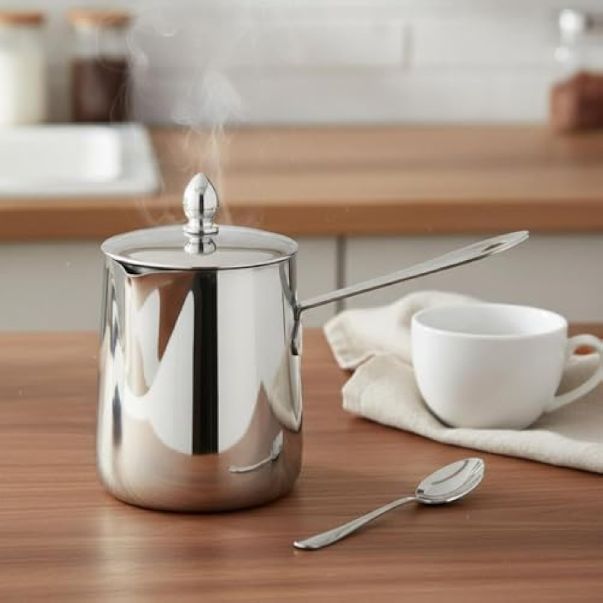 Latte Art Pitcher with Spoon, Easy to Clean