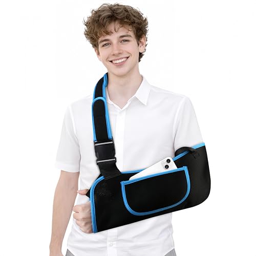 Image of Arm Sling Shoulder Immobilizer for Men & Women, Rotator Cuff Support Brace | Adjustable Strap, Fit Left or Right, Comfortable Medical Sling for Elbow Wrist Injury, Forearm Fracture, Surgery Recovery, L