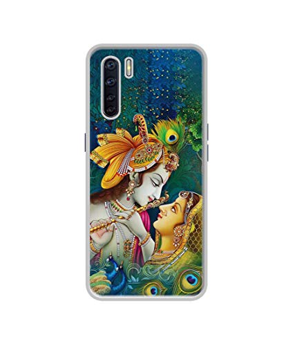 Image of Radha Kishan Love Design Printed Silicon Soft TPU Back Case Cover for Oppo F15 / Oppo A91