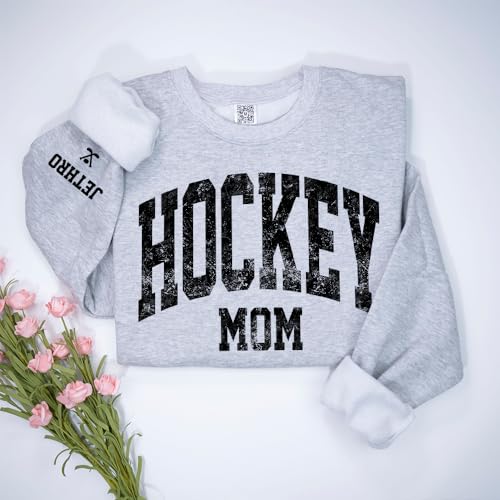 Personalized Hockey Mom Shirt, Custom Sport Mom Shirt, Shirt for Hockey Mom Lover, Gift for Mom, Support Hockey Match Outfit 23
