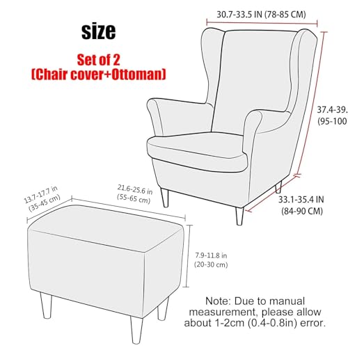 Housse de fauteuil bleu avec repose-pieds extensible en élasthanne - 8