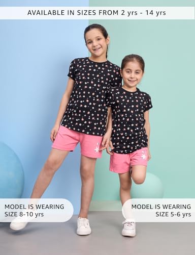 Image of Amazon Brand - Symbol Girls 100% Cotton Graphic Printed Half Sleeves Regular fit T-Shirt