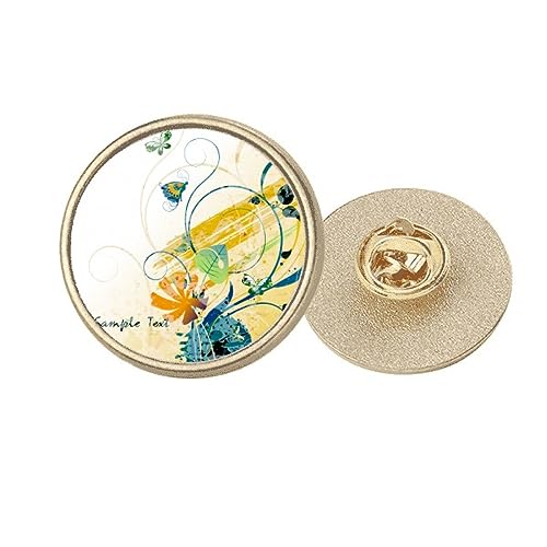 Broche ronde en métal doré au design fleur rurale rétro chic et finitions haute qualité taille M