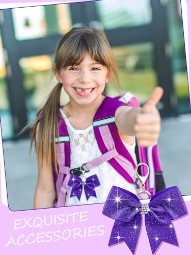 Image of Tondiamo Cheer Bow Keychain Cheer Keychain with Rhinestones Cheerleader Keyrings for Team Gift Cheerleading Sports Accessory