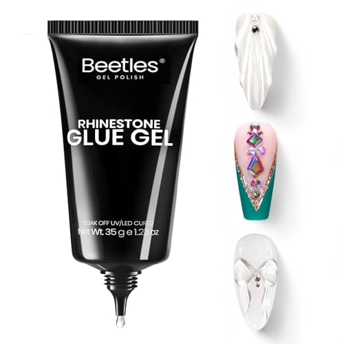 beetles Gel Polish 35ML Rhinestone Glue for Nails Gel Polish, Gel Nail Glue for Decoration Super Strong Bling Gel for Nail Gem Glue Nail Art Jewels Nail Crystals Beads Diamonds 3D Beauty