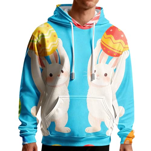 Sudadera con capucha para hombre Eleven sky blue en talla L para invierno casual