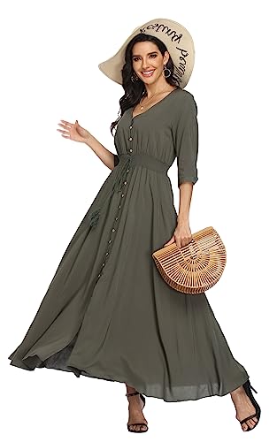 Image of Casual Summer Dresses for Women 2026 Maxi Dress Flowy Bohemian Beach Party