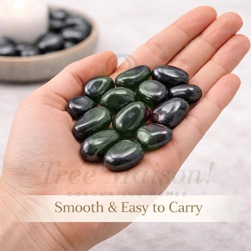 Image of Crystal Hematite Tumble Stone Pebble Tumbled Gemstone for Reiki Healing Vastu Correction Gravels for Aquarium Home Decor Garden Table 100 Gm