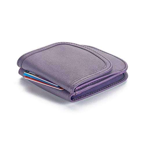 Taxi Wallet® TW03-PURRLE - Soft Leather - Compact, Front Pocket Folding Wallet - For Cards, Coins, Bills, ID (Men & Women) - Image 5