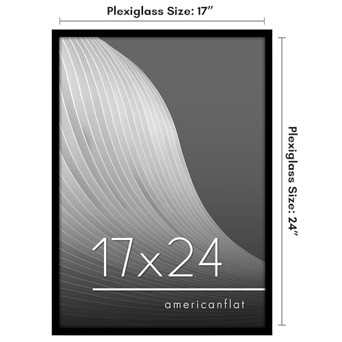 Americanflat 17x24 Picture Frame with Polished Plexiglass - Streamline Collection - Thin Border Picture Frame for Wall Display - Hanging Hardware Included - Black
