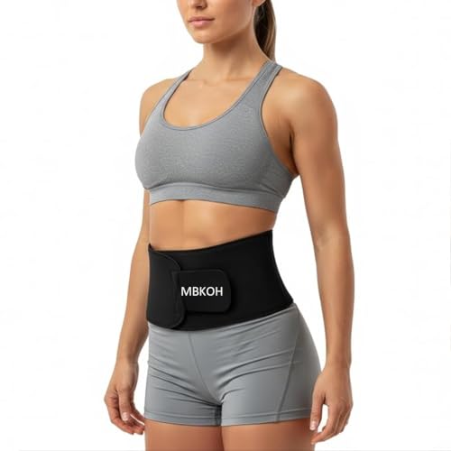 Image of Waist Belt Made of Neoprene for Women & Men for Tummy Exercise. Black
